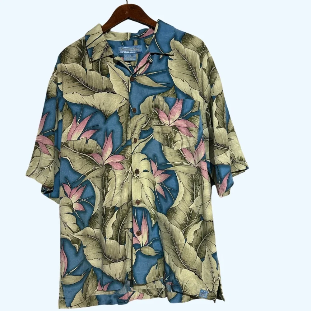 Bermuda Bay Silk Hawaiian Shirt Large - Picture 3 of 10